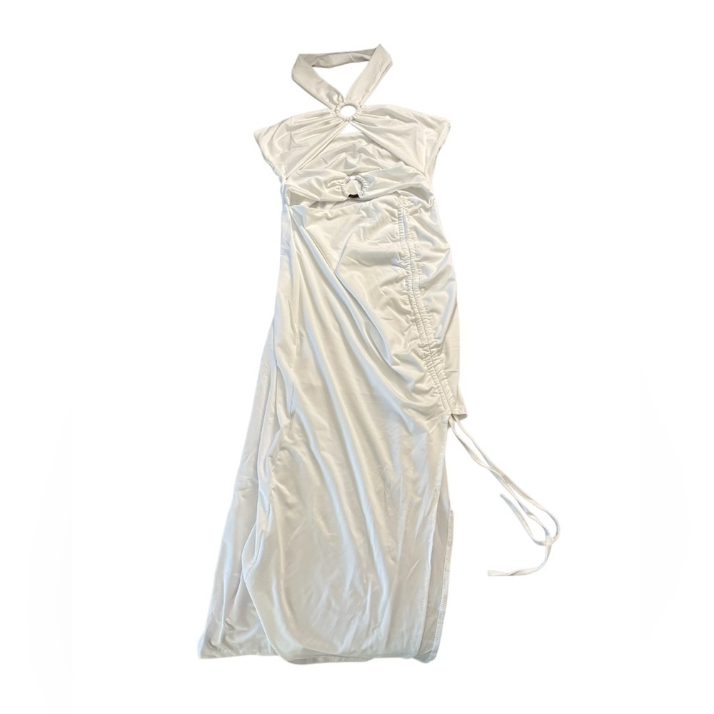 Elegant White Halter Maxi Dress